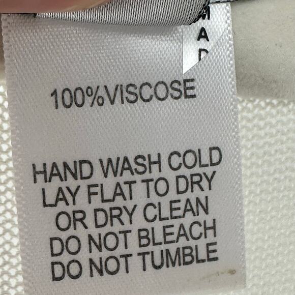 Alberto Makali Ivory Knit Peplum Sweater Top Size L - Picture 7 of 7